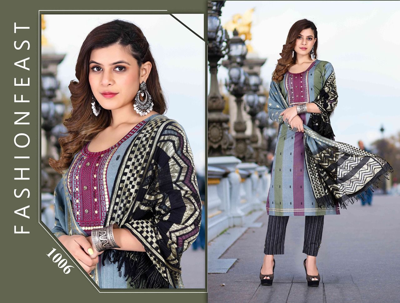 Riya Savriya 1 Fancy Cotton Ethnic Wear Kurti Pant With Dupatta Readymade Collection